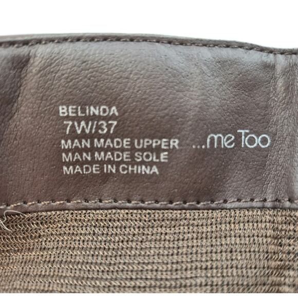 Me Too Belinda Brown Faux Leather Knee High Boots Side Zip Size 7W - Picture 7 of 10